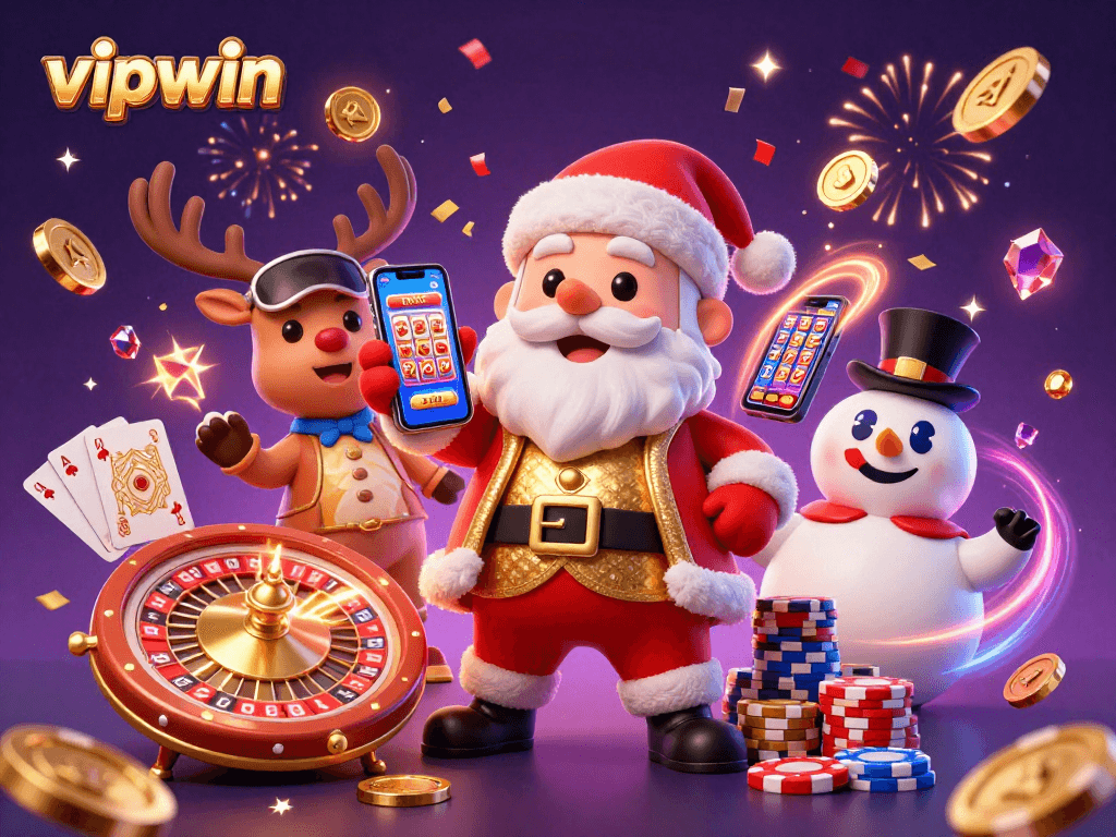 Play at vipwin and join the festive casino fun with Santa and friends.