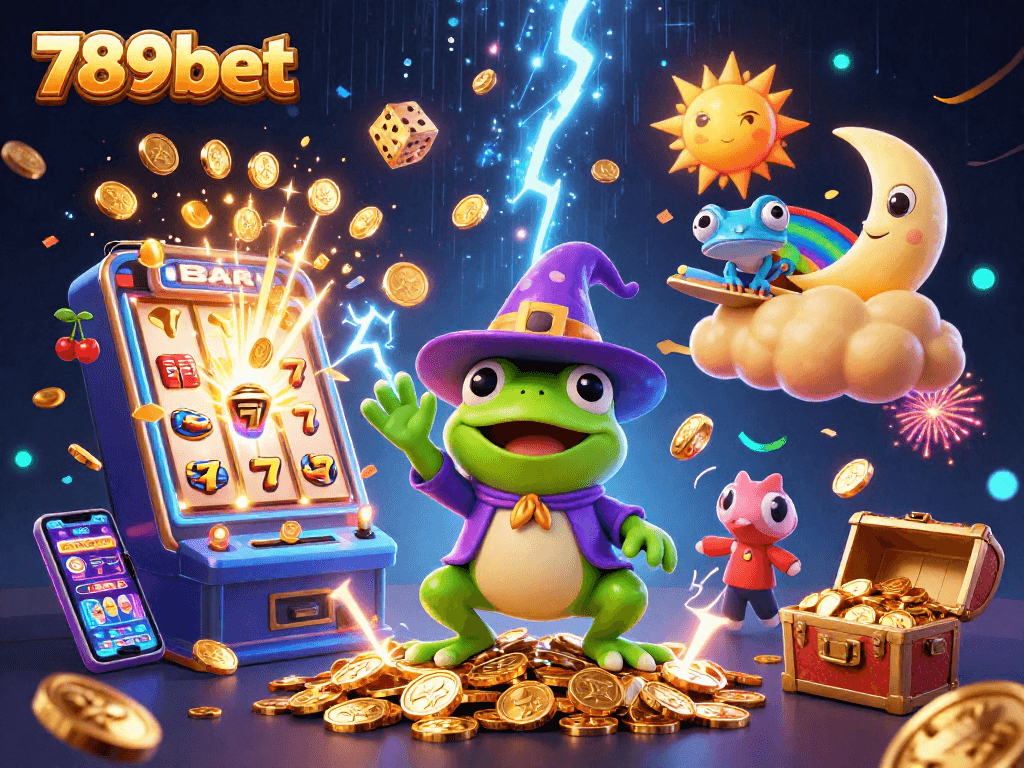 Experience the excitement of winning at 789bet with vibrant casino illustrations featuring gaming elements.