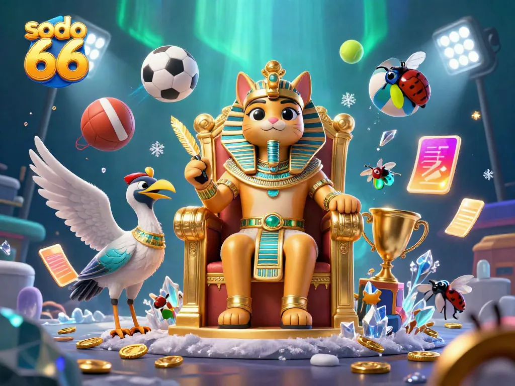 Experience the excitement of sodo 66 with vibrant casino elements and Egyptian-themed characters.