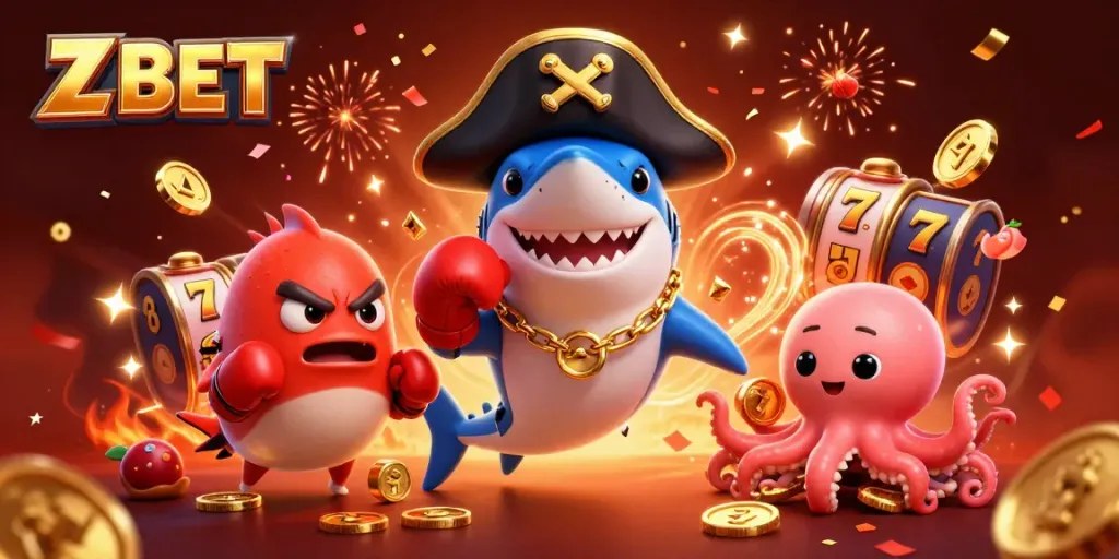 Engage with Z BET's exciting casino adventure featuring pirate shark, pufferfish, and octopus!