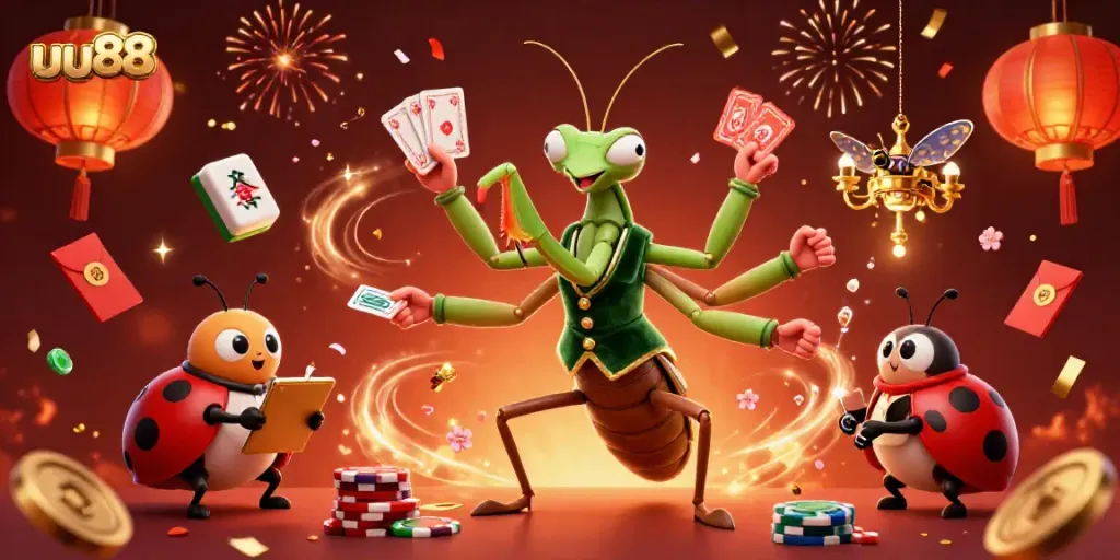Experience thrilling gameplay at uu88 with vibrant characters amidst exciting casino elements.