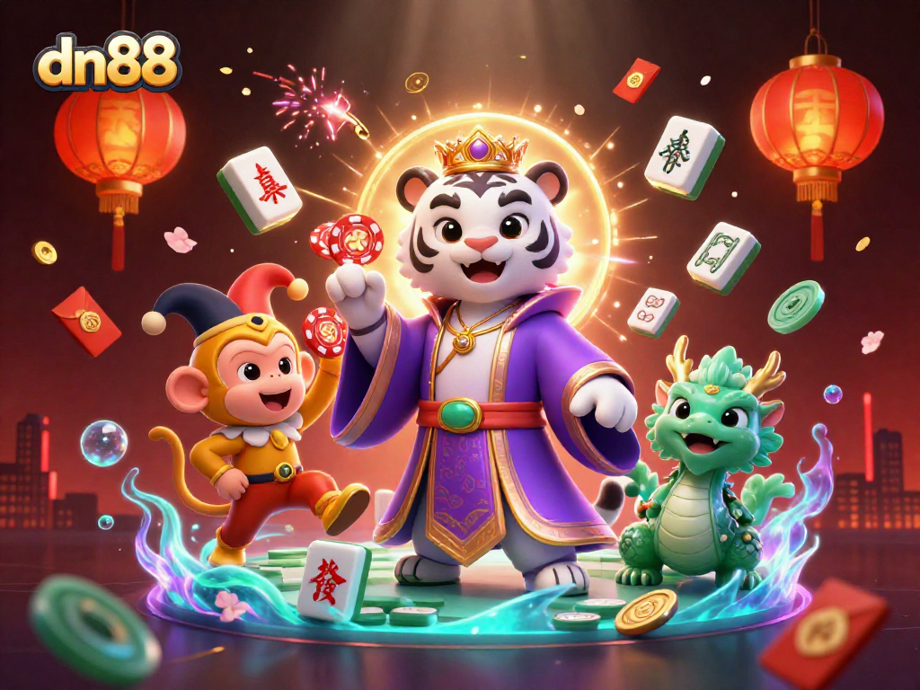 Experience exhilarating gaming with dn88 as the lively tiger, monkey, and dragon bring luck and excitement to the casino.