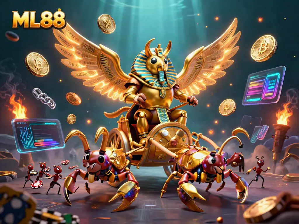 Engage with ML88 in an underwater world filled with vibrant gaming elements, showcasing epic gaming adventures.