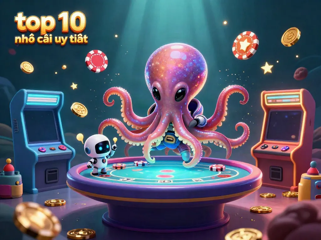 Engage with the top 10 nhà cái uy tín using an alien-themed casino scene with poker elements