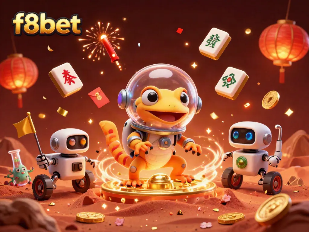 Experience the excitement of f8bet's casino universe with dynamic characters and vibrant game elements.