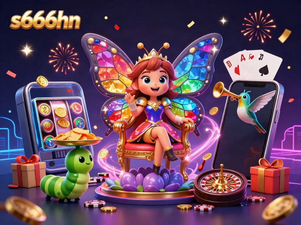 Experience vibrant gaming action with s666hn featuring colorful characters and casino elements.