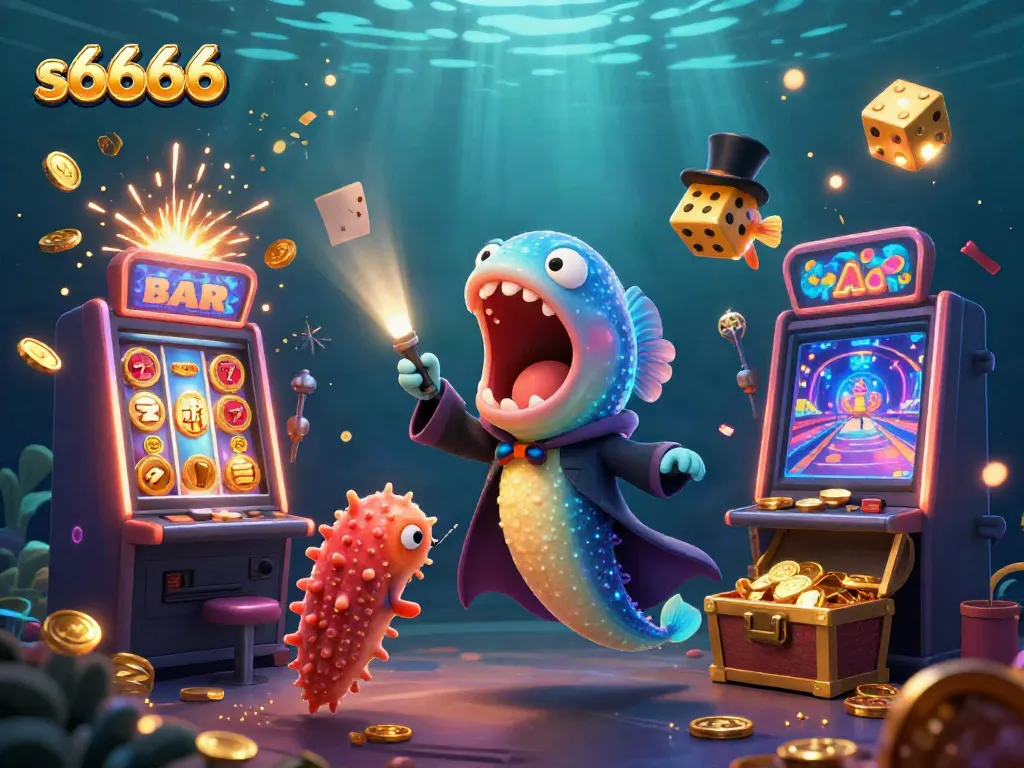 Experience thrilling gameplay with the vibrant s6666 casino scene featuring animated underwater characters.