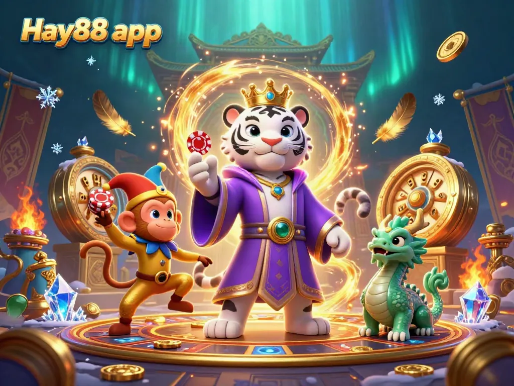 Experience the excitement of Hay88 app with vibrant 3D characters and casino elements.