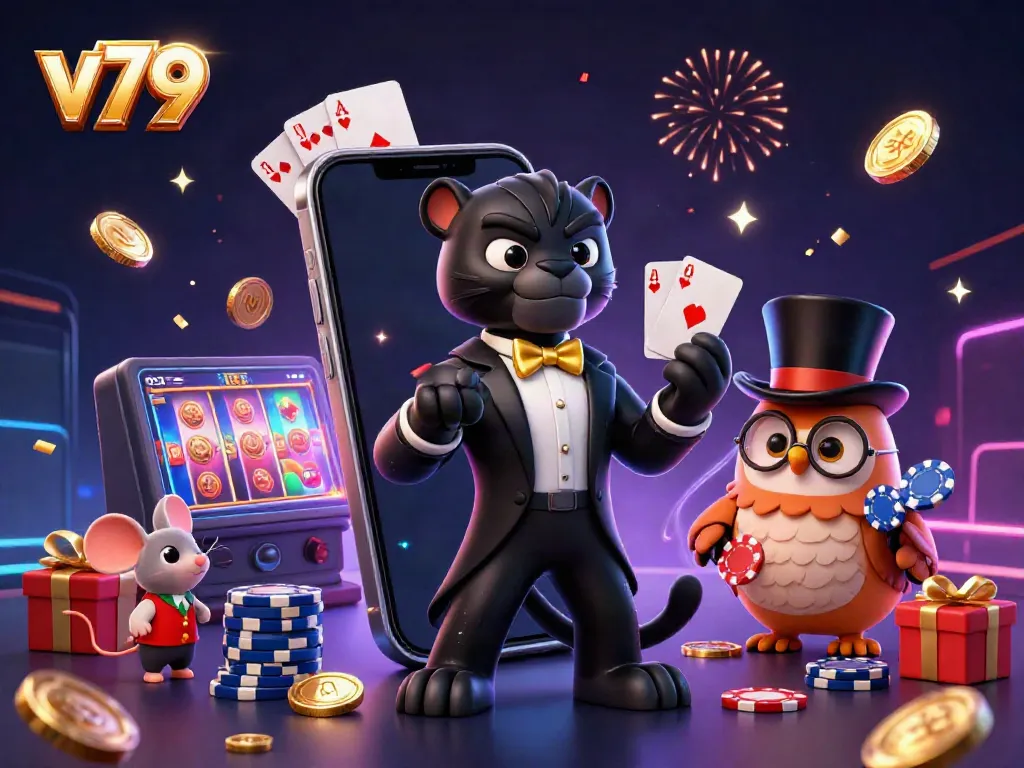 Experience exciting gaming adventures with v79's vibrant casino characters and dynamic elements.