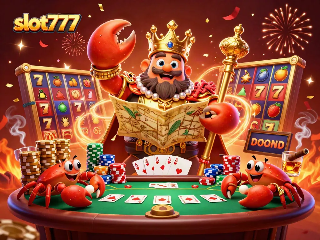 Spin the slots with vibrant slot777 symbols and characters celebrating a jackpot!